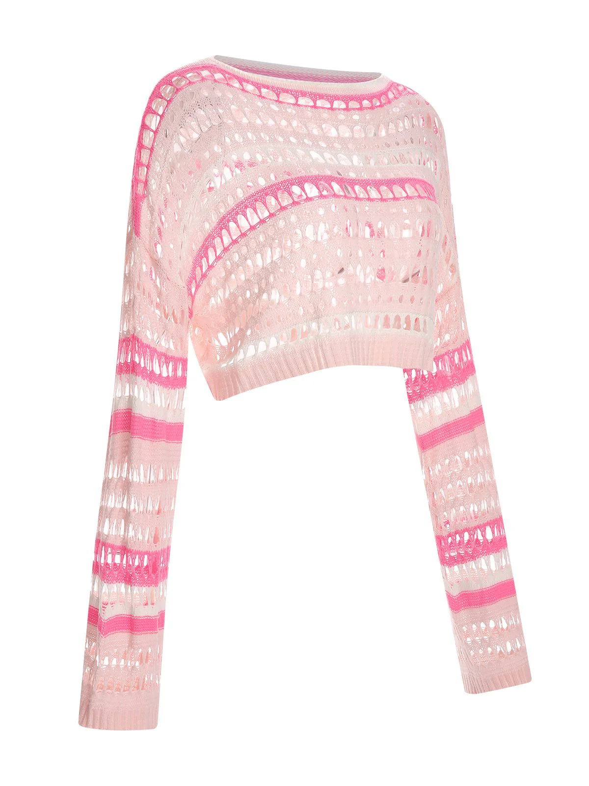 Multicolor 1960s Hollow Knitted Cover-Up Tops - Image 2