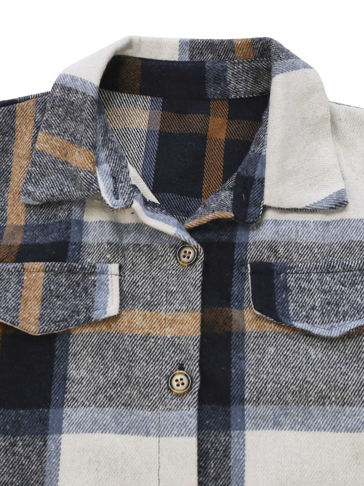 Multicolor 1960s Plaid Belted Shirt Dress - Image 4