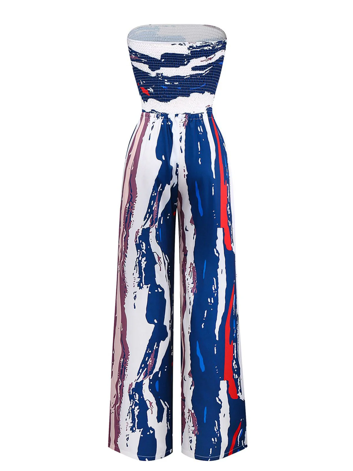 Multicolor 1960s Splashing Ink Strapless Jumpsuit - Image 2