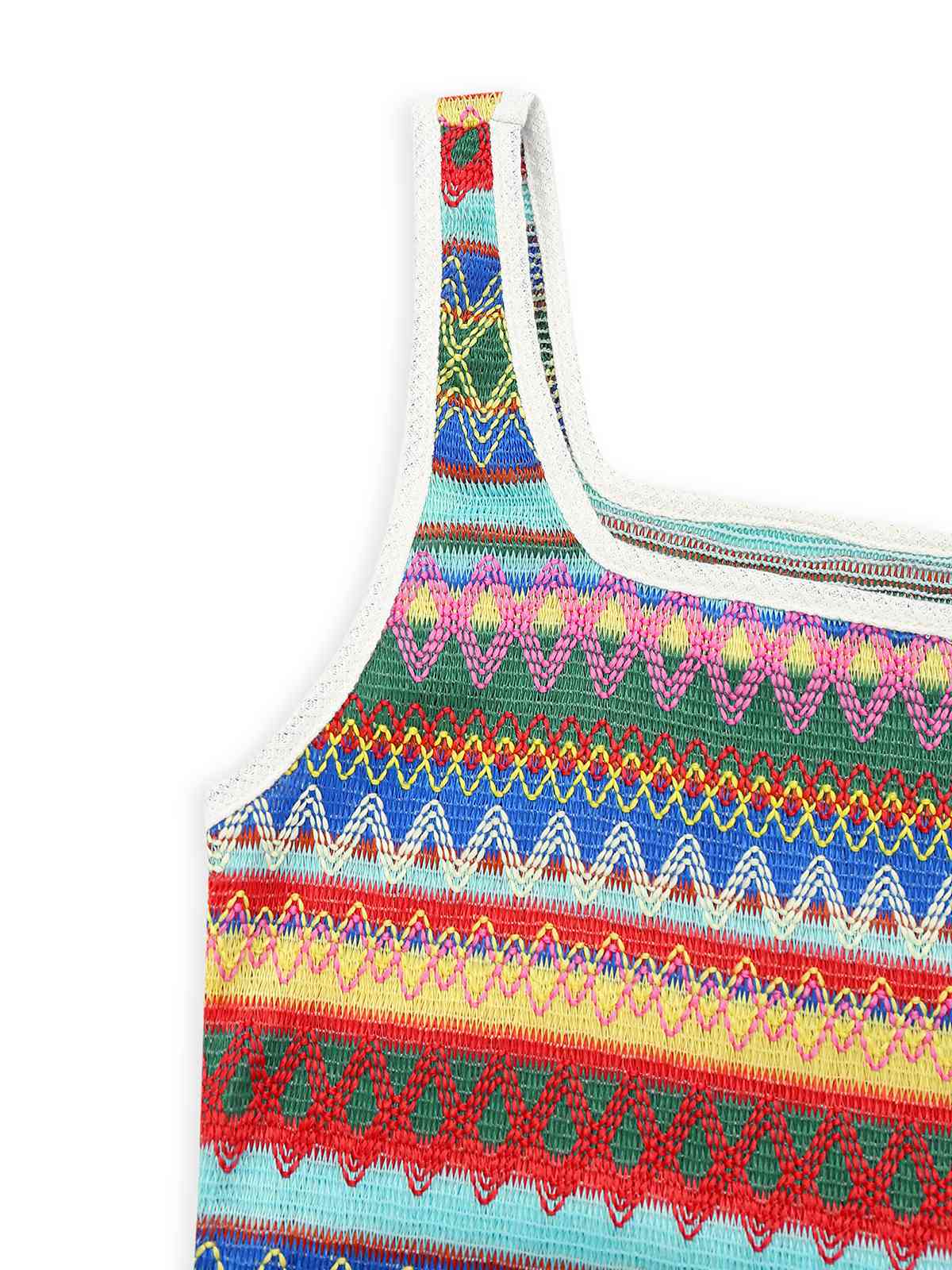 Multicolor 1960s Suspender Side Slit Pencil Dress - Image 3