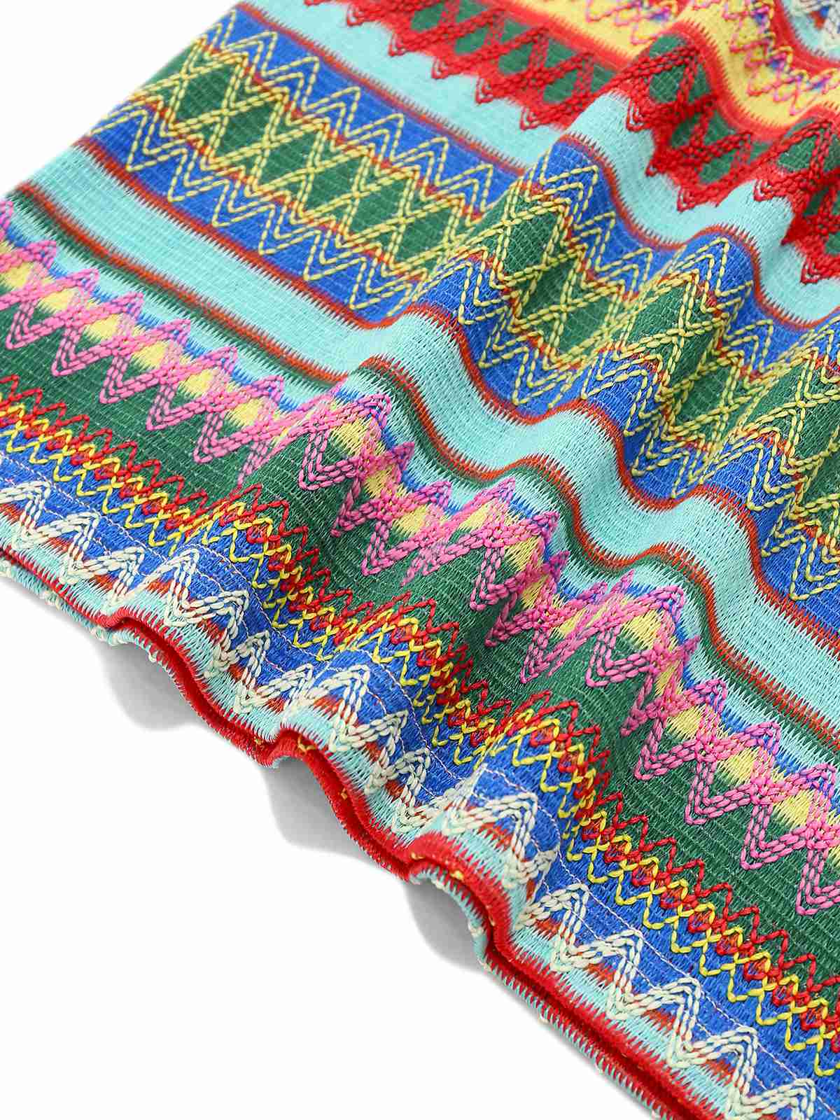 Multicolor 1960s Suspender Side Slit Pencil Dress - Image 4