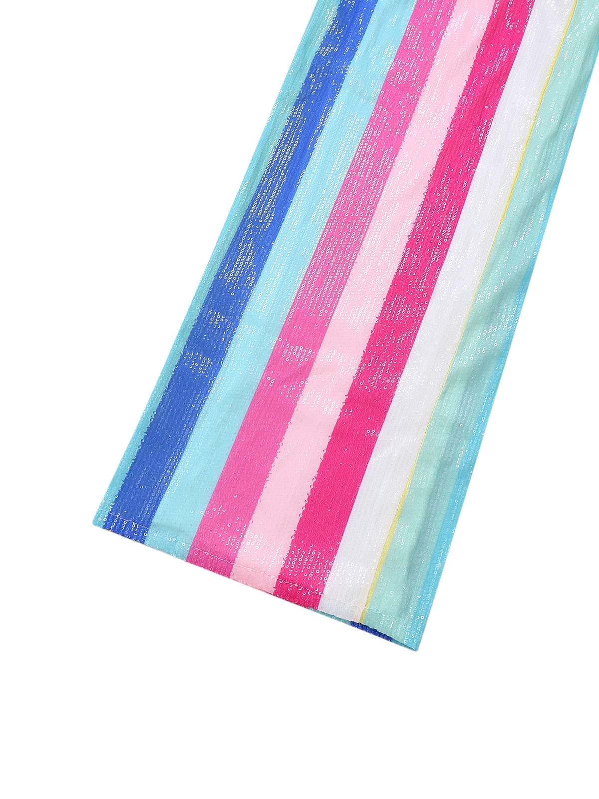 Multicolor 1960s V-Neck Sequined Vertical Striped Jumpsuit - Image 4