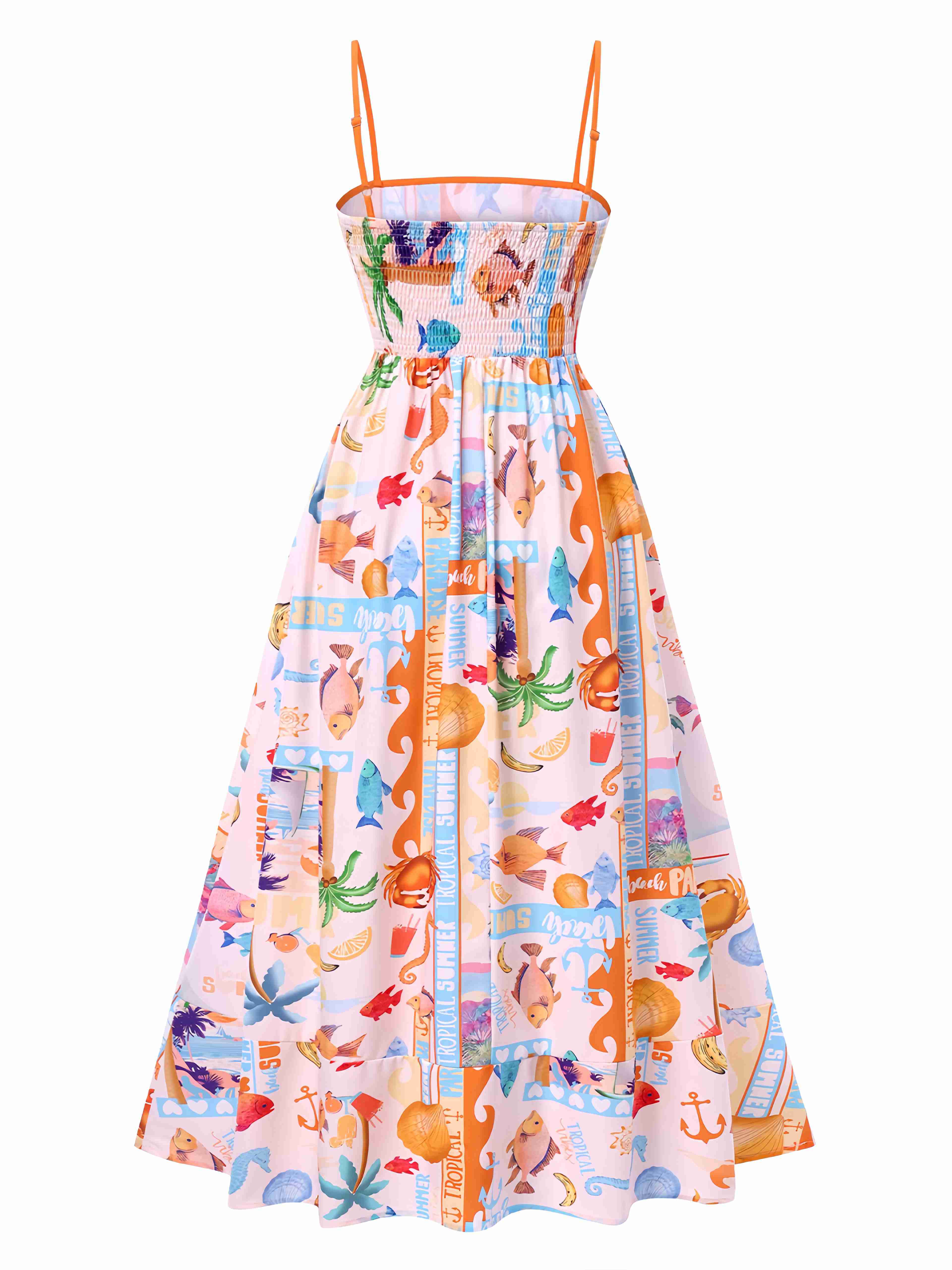 Multicolor 1970s Ocean Live Suspender Maxi Dress - Image 2
