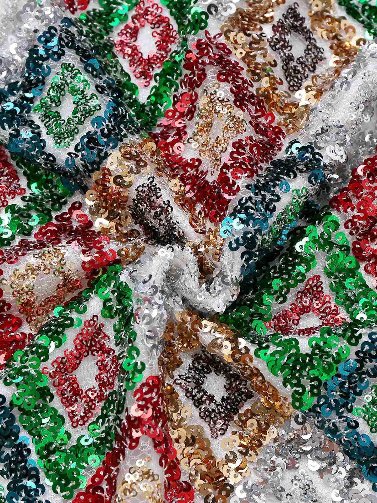 Multicolor 1970s Argyle Sequined Bodycon Dress - Image 6
