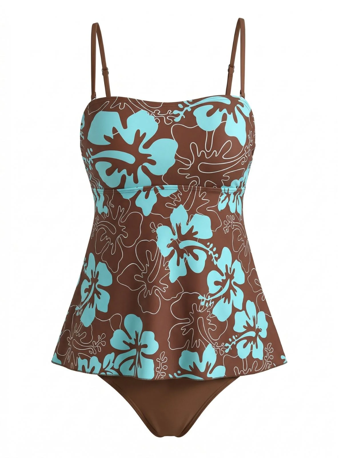 Multicolor 1970s Boho Strap Tankini Set - Image 2