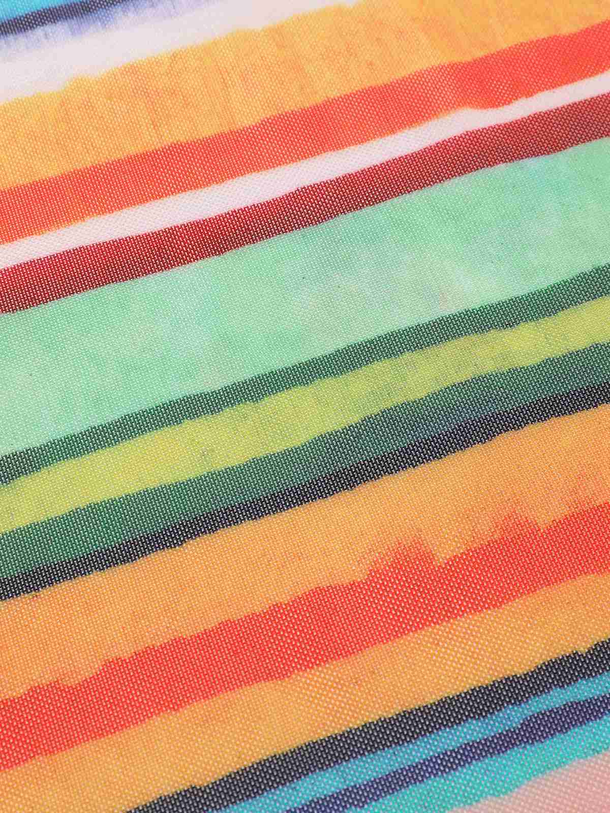 Multicolor 1970s Boho Stripes Swimsuit With Cover-Up - Image 10
