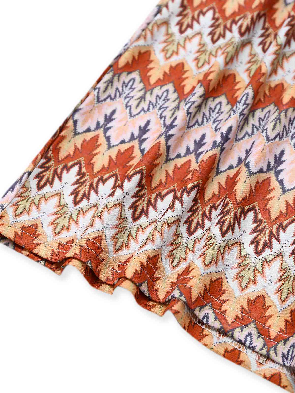 Multicolor 1970s Boho Trees Lapel Romper - Image 5