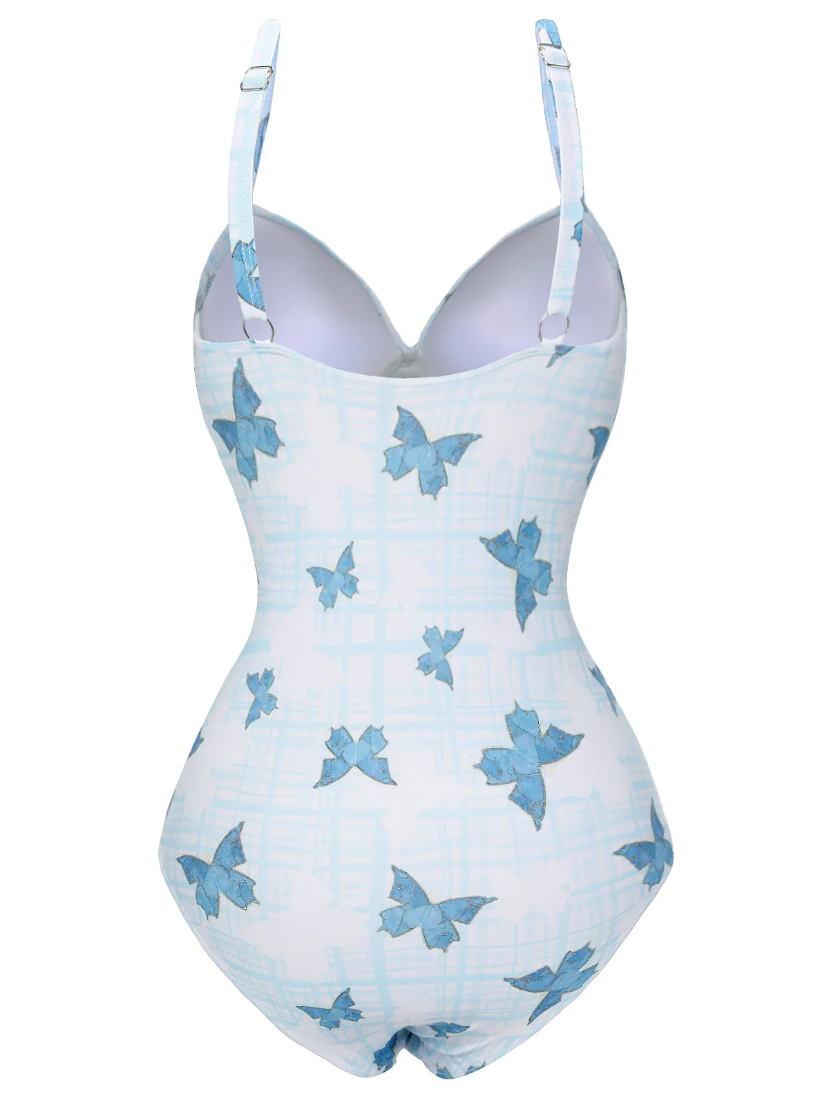 Multicolor 1970s Butterfly Bow Strap Swimsuit - Image 4