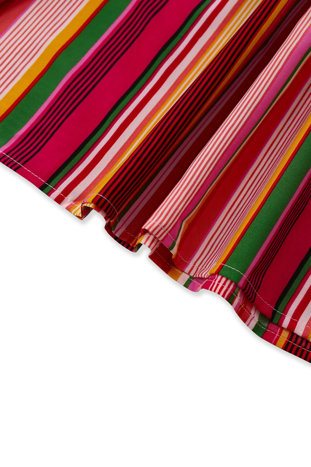 Multicolor 1970s Halter Rainbow Stripes Patchwork Dress - Image 4