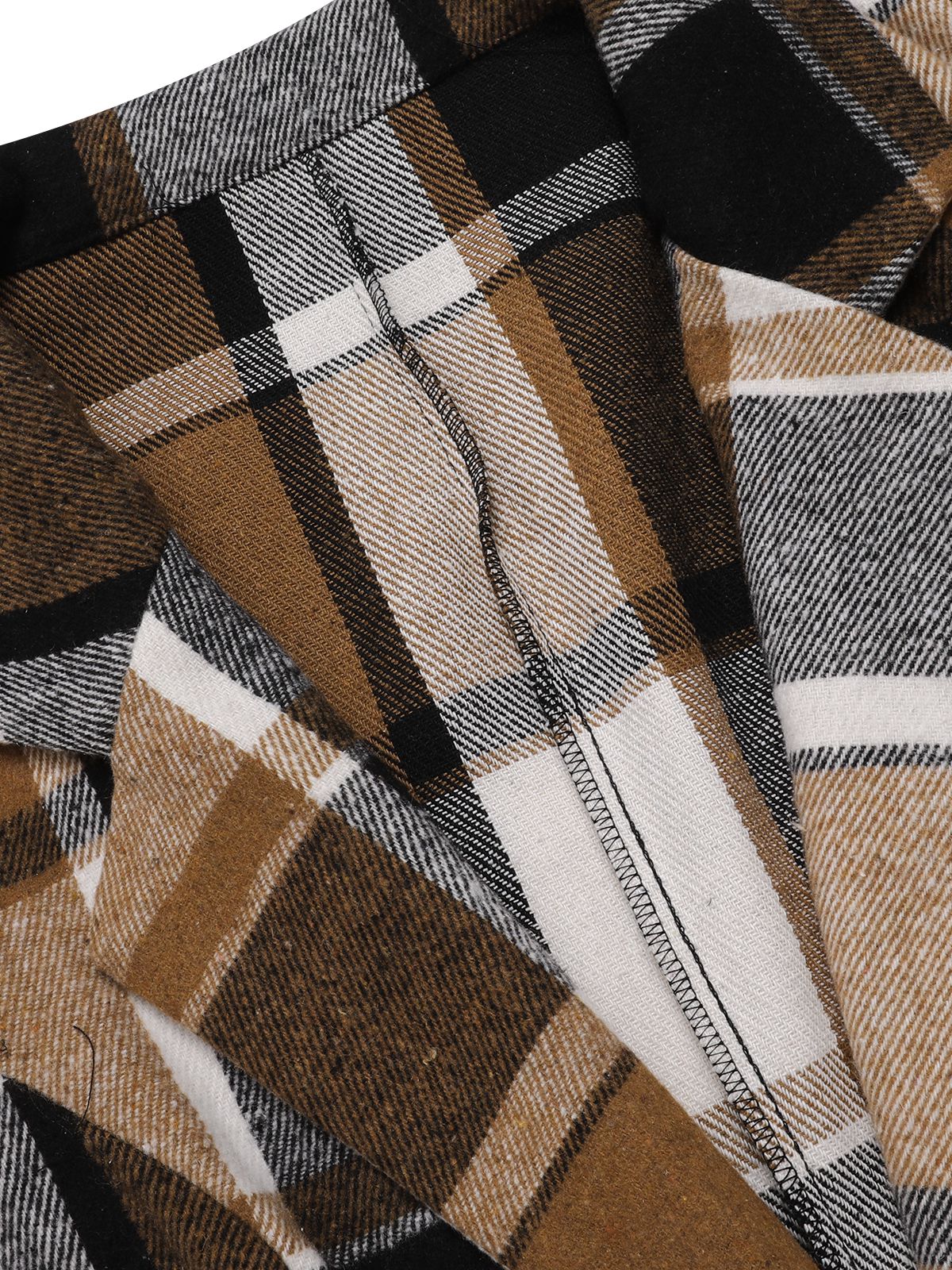 Multicolor 1970s Lapel Plaid Sleeveless Coat - Image 4