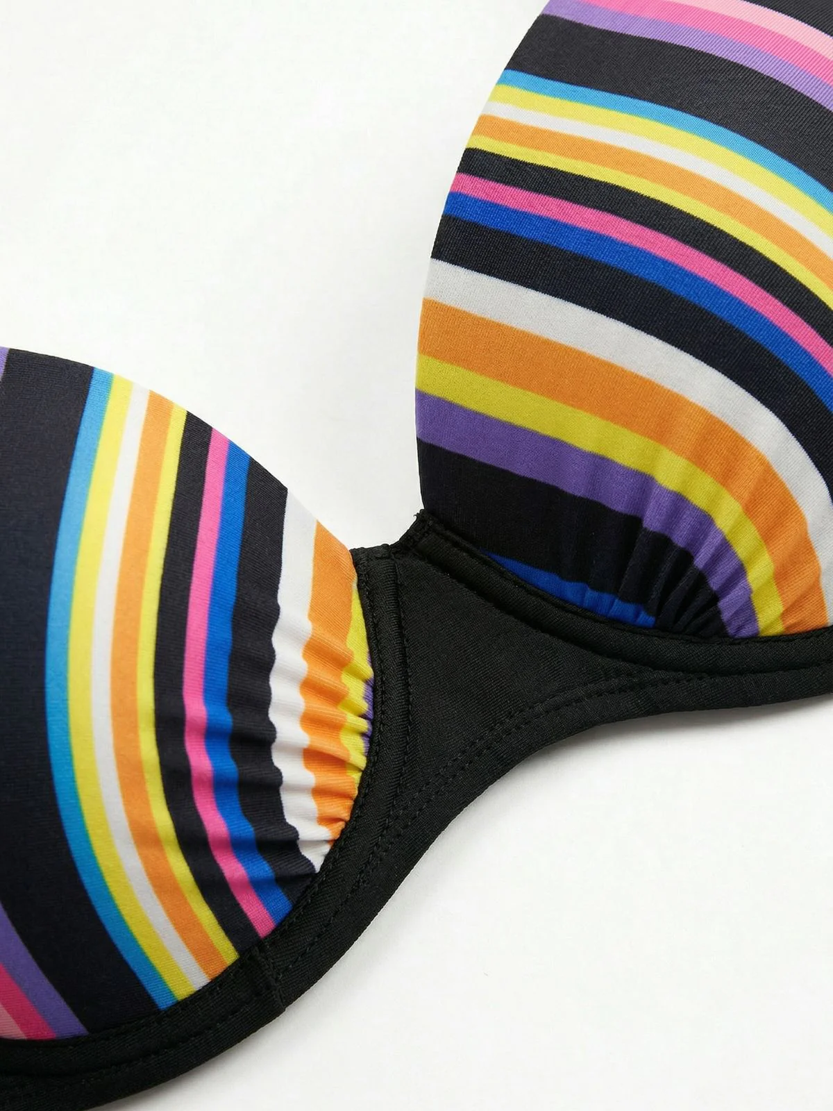Multicolor 1970s Rainbow Striped Bikini Set - Image 4