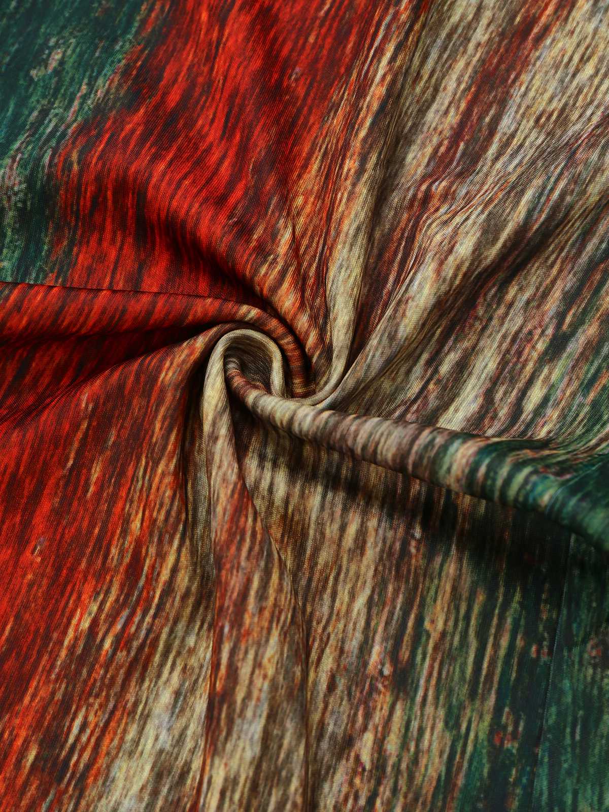 Multicolor 1970s V-Neck Belted Jumpsuit - Image 5