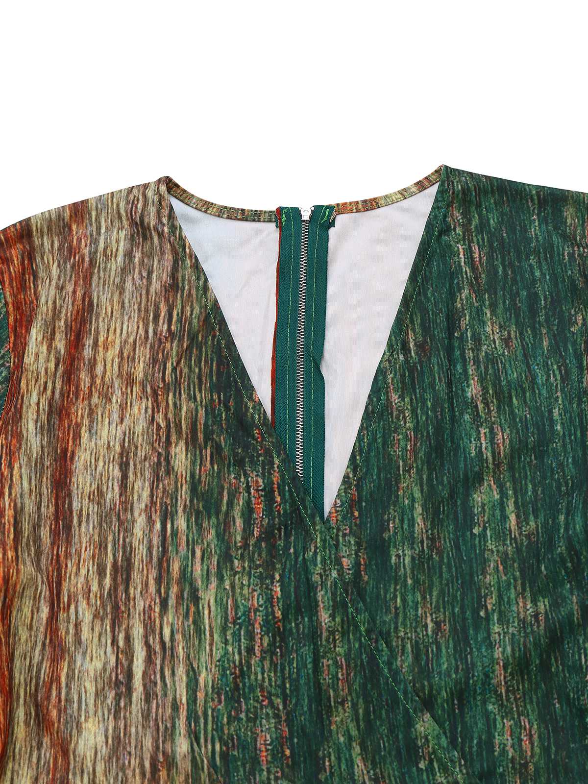 Multicolor 1970s V-Neck Belted Jumpsuit - Image 6