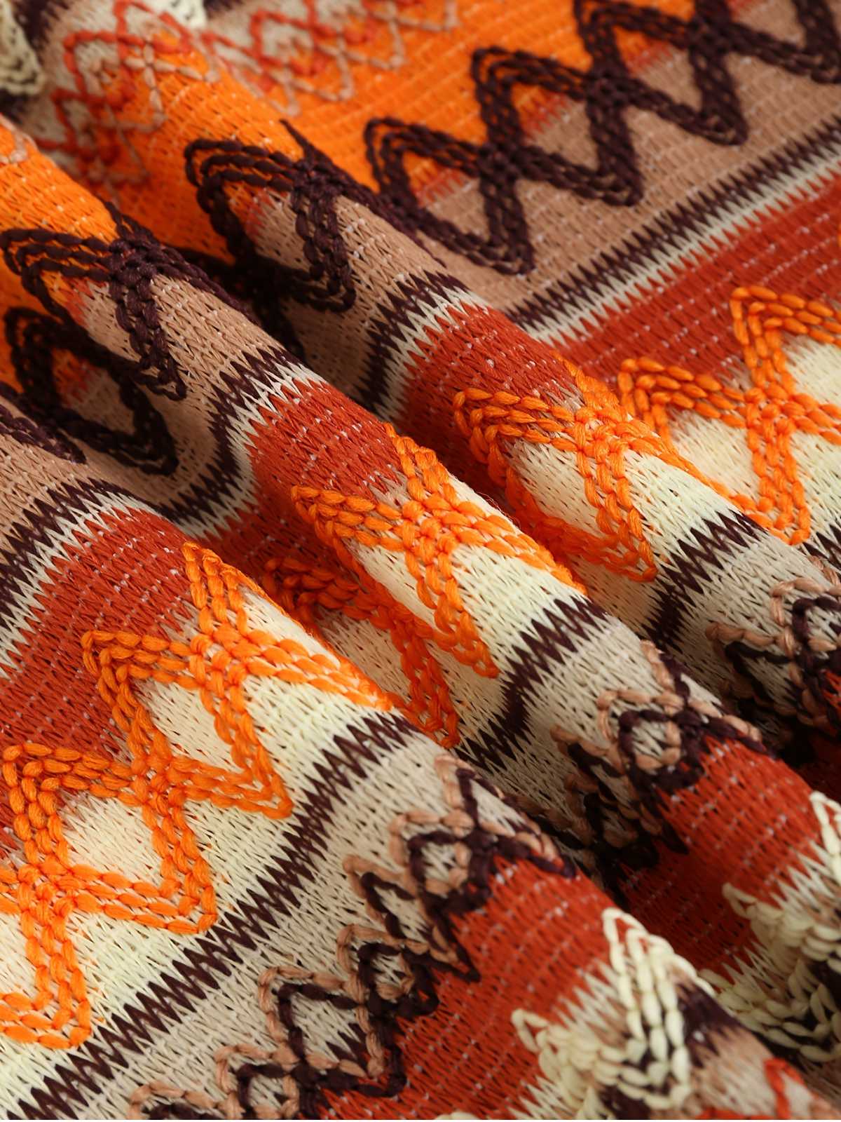 Multicolor 1970s Zigzag Knit Mini Skirt - Image 3