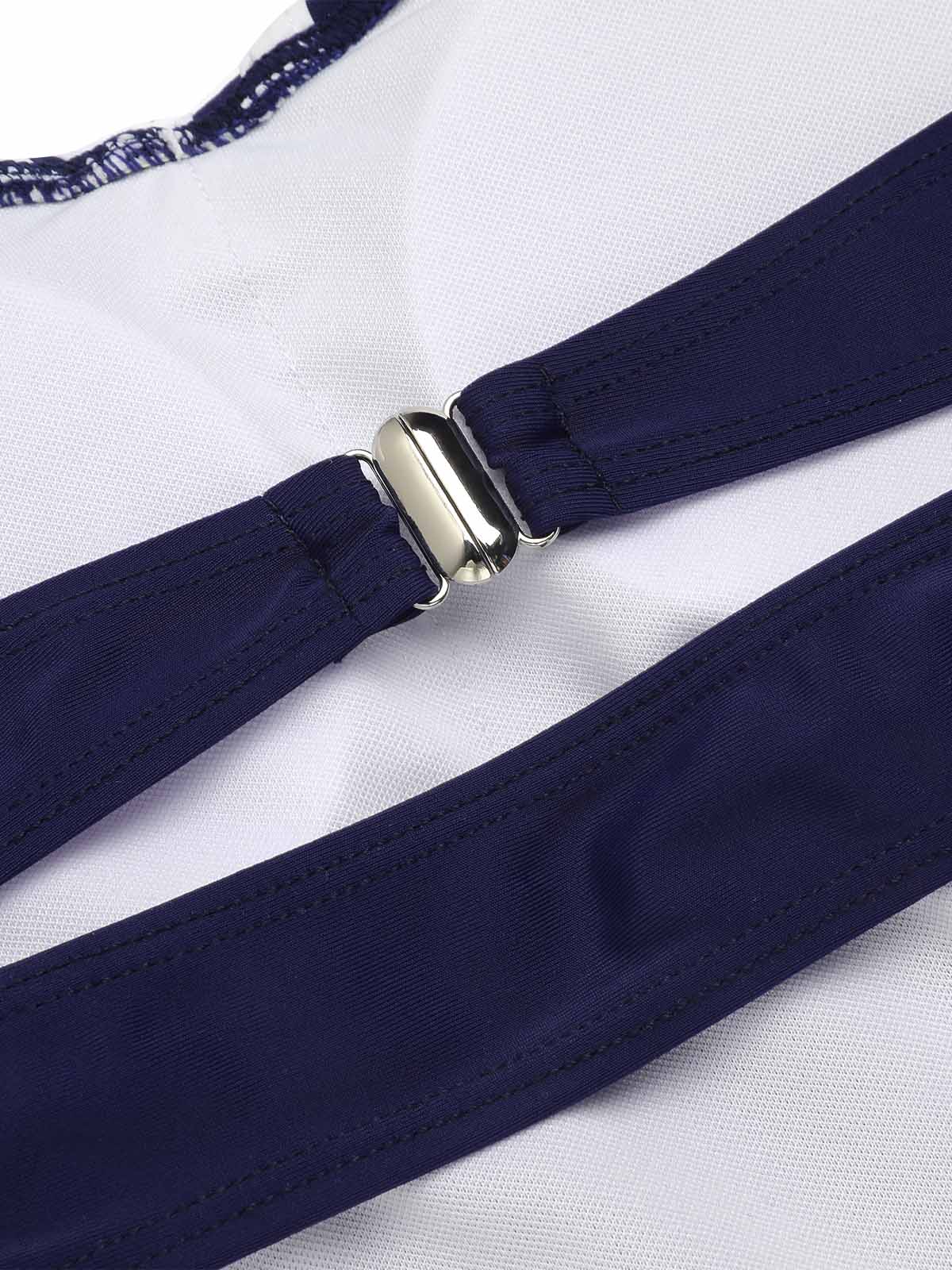 Navy Blue 1930s Halter One-piece Swimsuit - Image 6