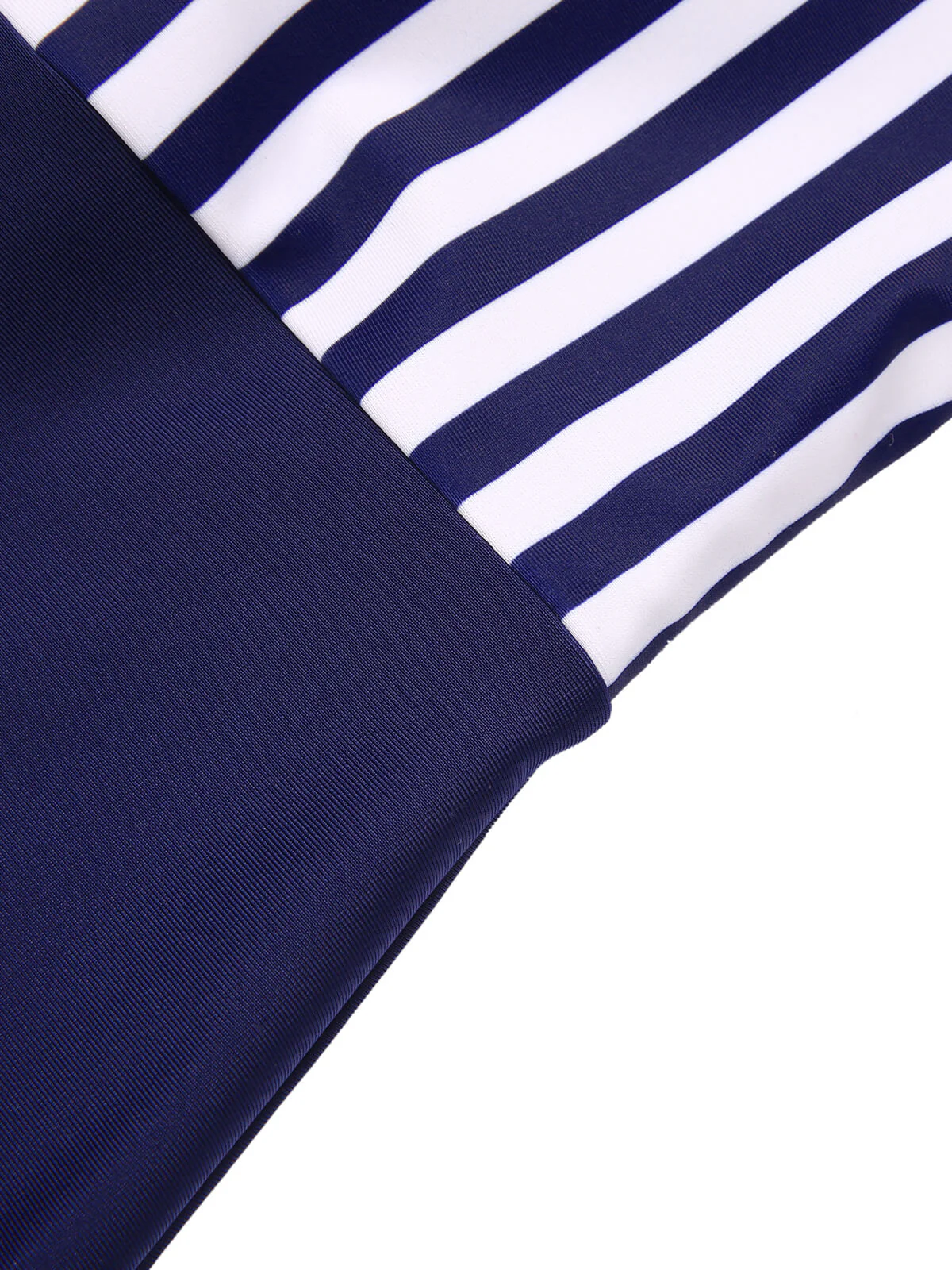 Navy Blue 1930s Stripe Patchwork Swimsuit - Image 6