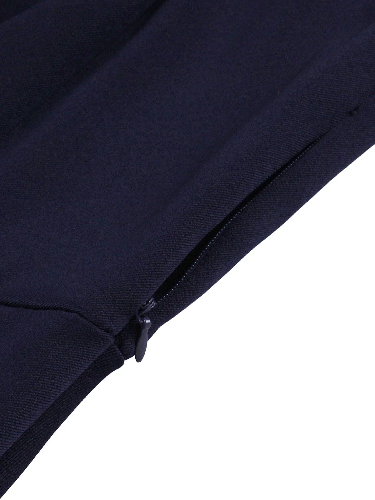 Navy Blue 1950s Nautical Square Neck Belted Dress - Image 4