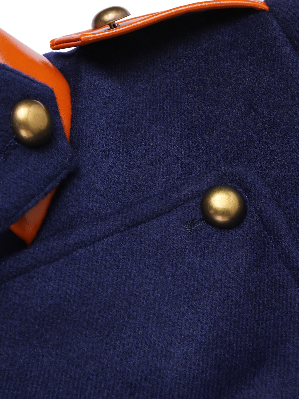 Navy Blue 1950s Patchwork Button Coat - Image 8