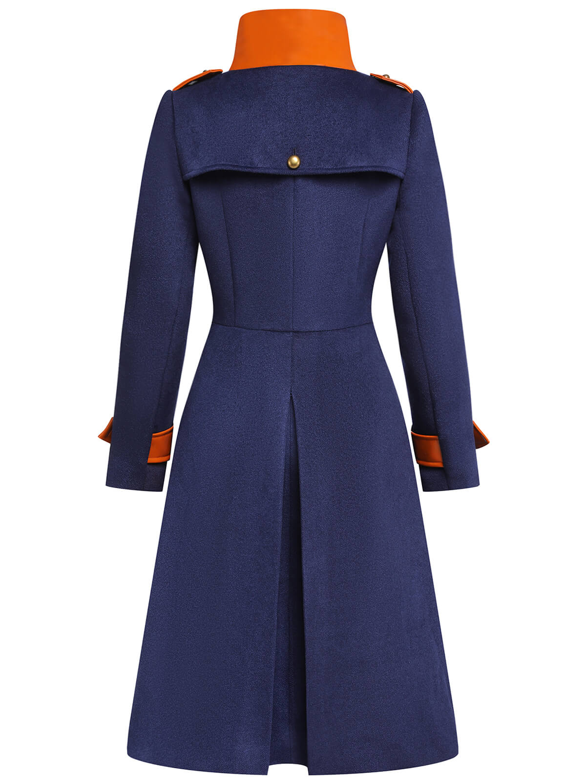 Navy Blue 1950s Patchwork Button Coat - Image 9