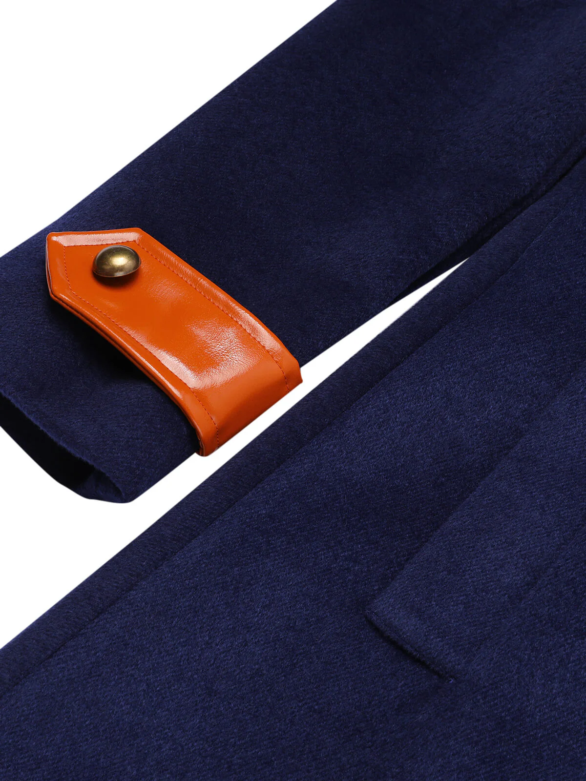 Navy Blue 1950s Patchwork Button Coat - Image 12
