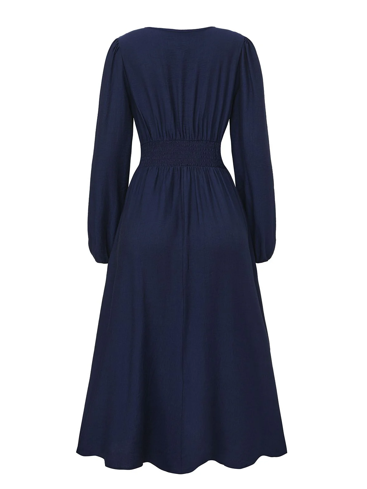 Navy Blue 1970s Floral Embroidered Maxi Dress - Image 3