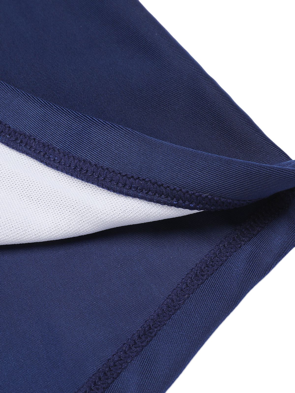 Navy Blue 1950s Solid Belt Button Halter Swimsuit - Image 7