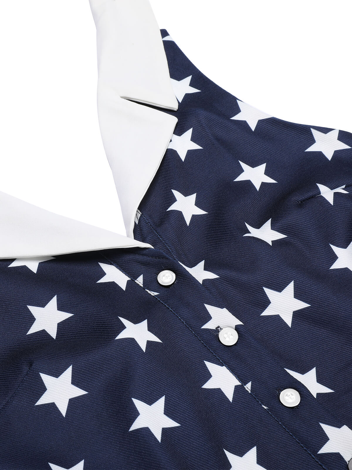Navy Blue 1950s Stars Lapel Vintage Romper - Image 7