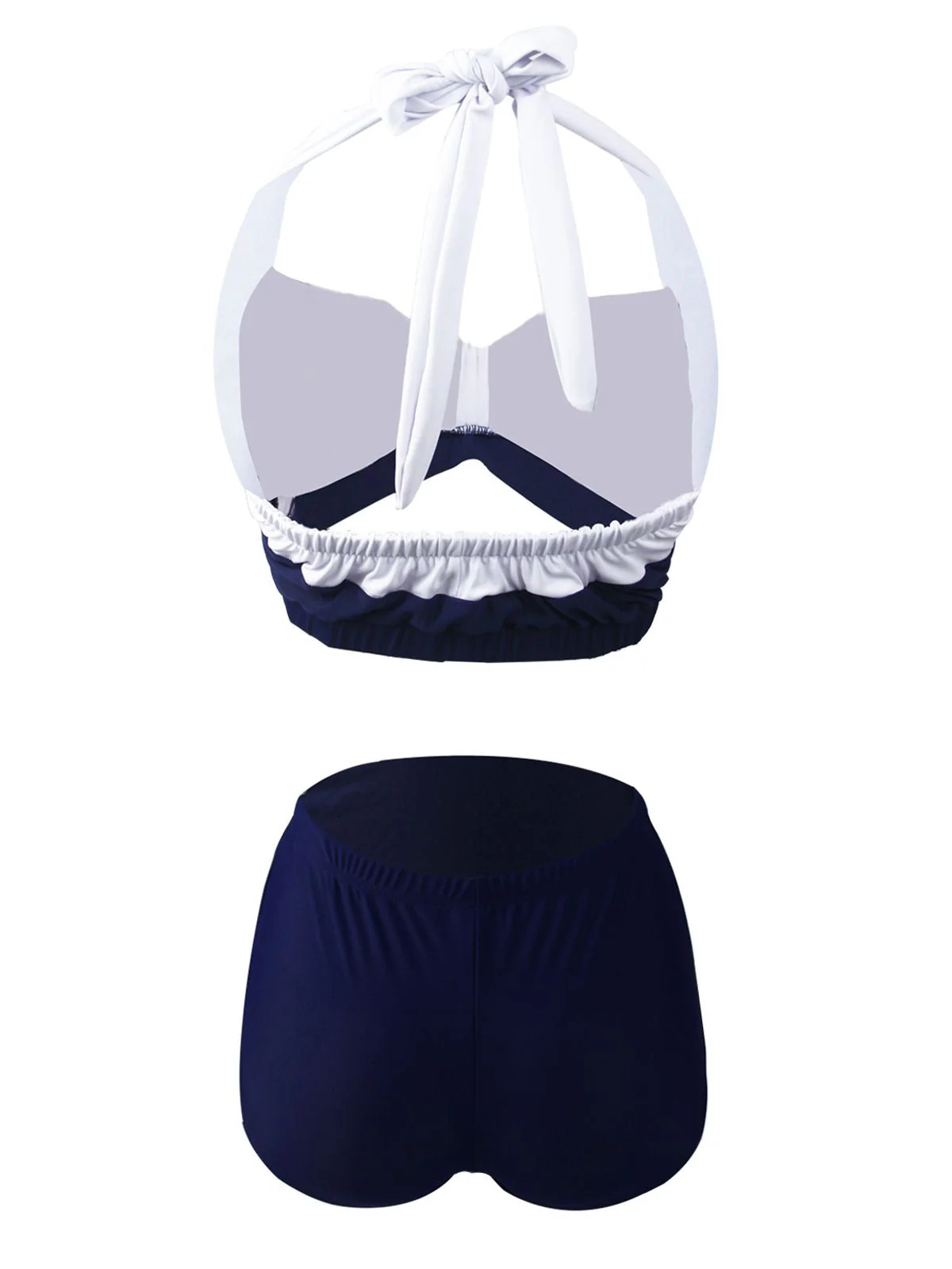 Navy Red Stripe Halter Bikini - Image 6