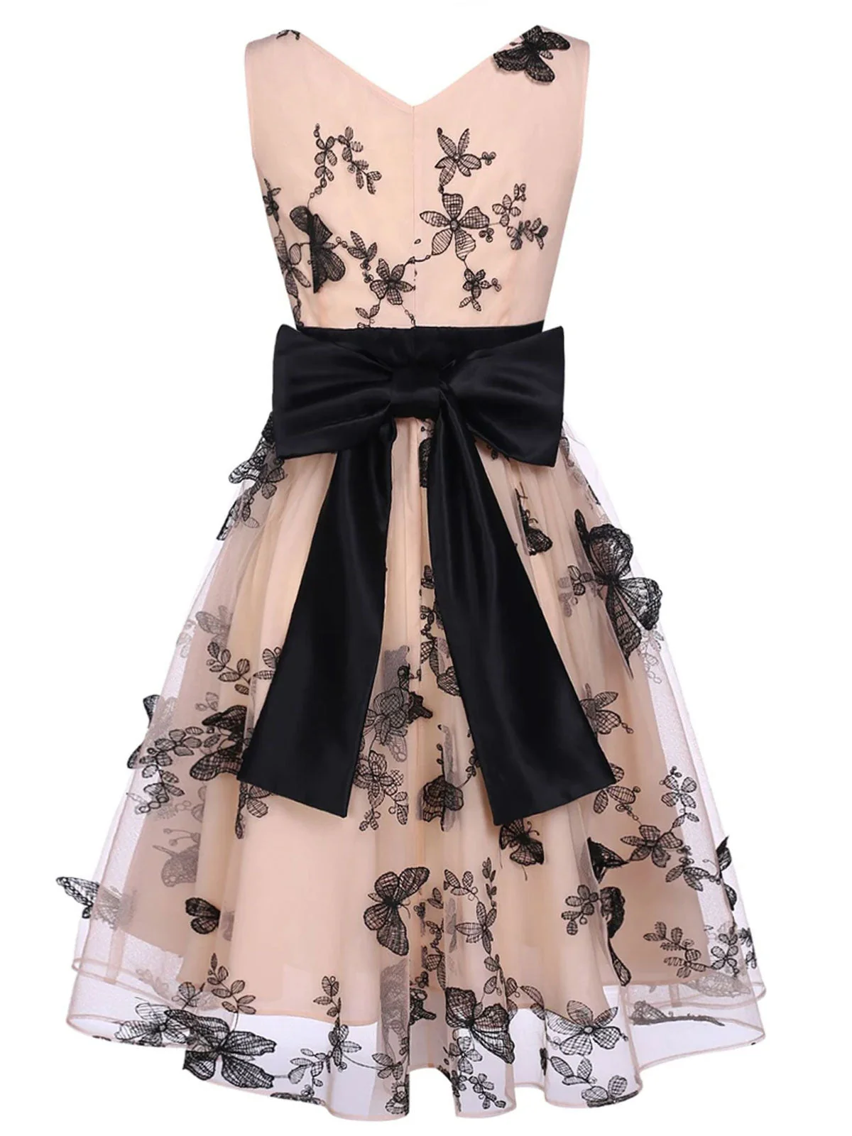 Nude 1950s Lace Butterfly Swing Vintage Dress - Image 5