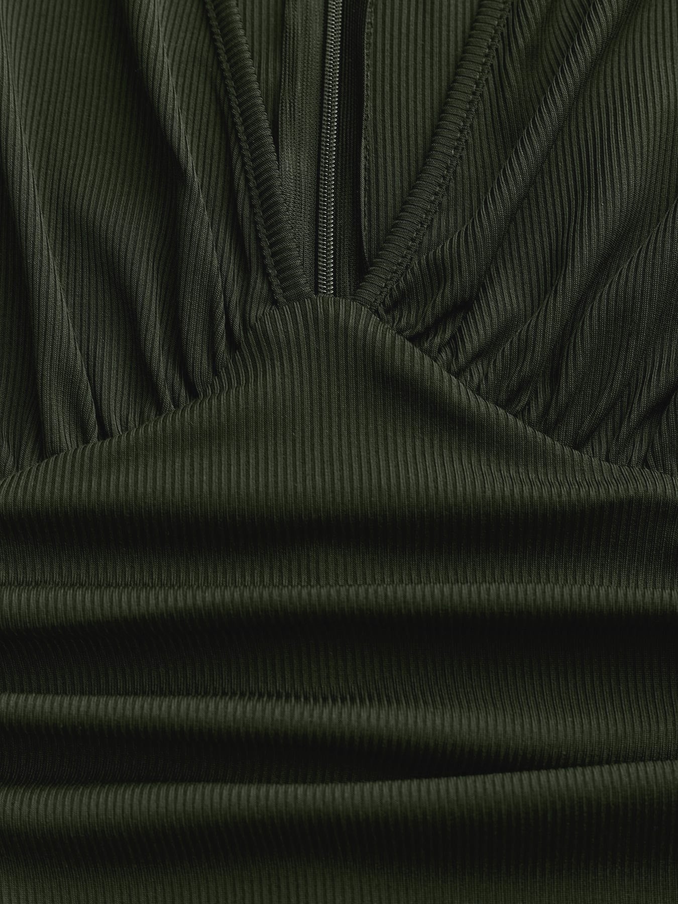 Olive Green 1950s V-Neck Sheer Polka Dot Sleeve Jumpsuit - Image 6