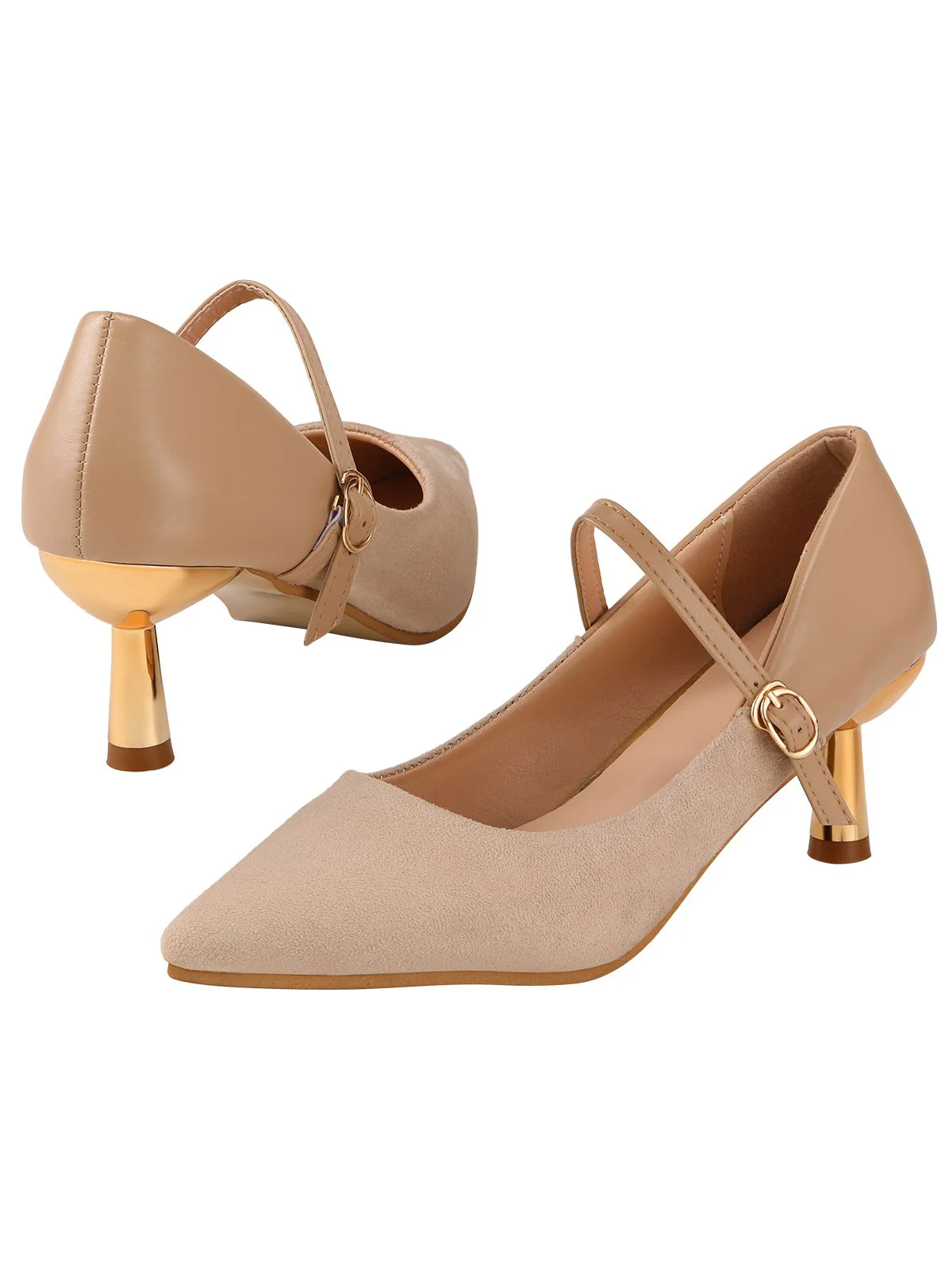 One Buckle Pointed Stiletto High Heels - Image 2