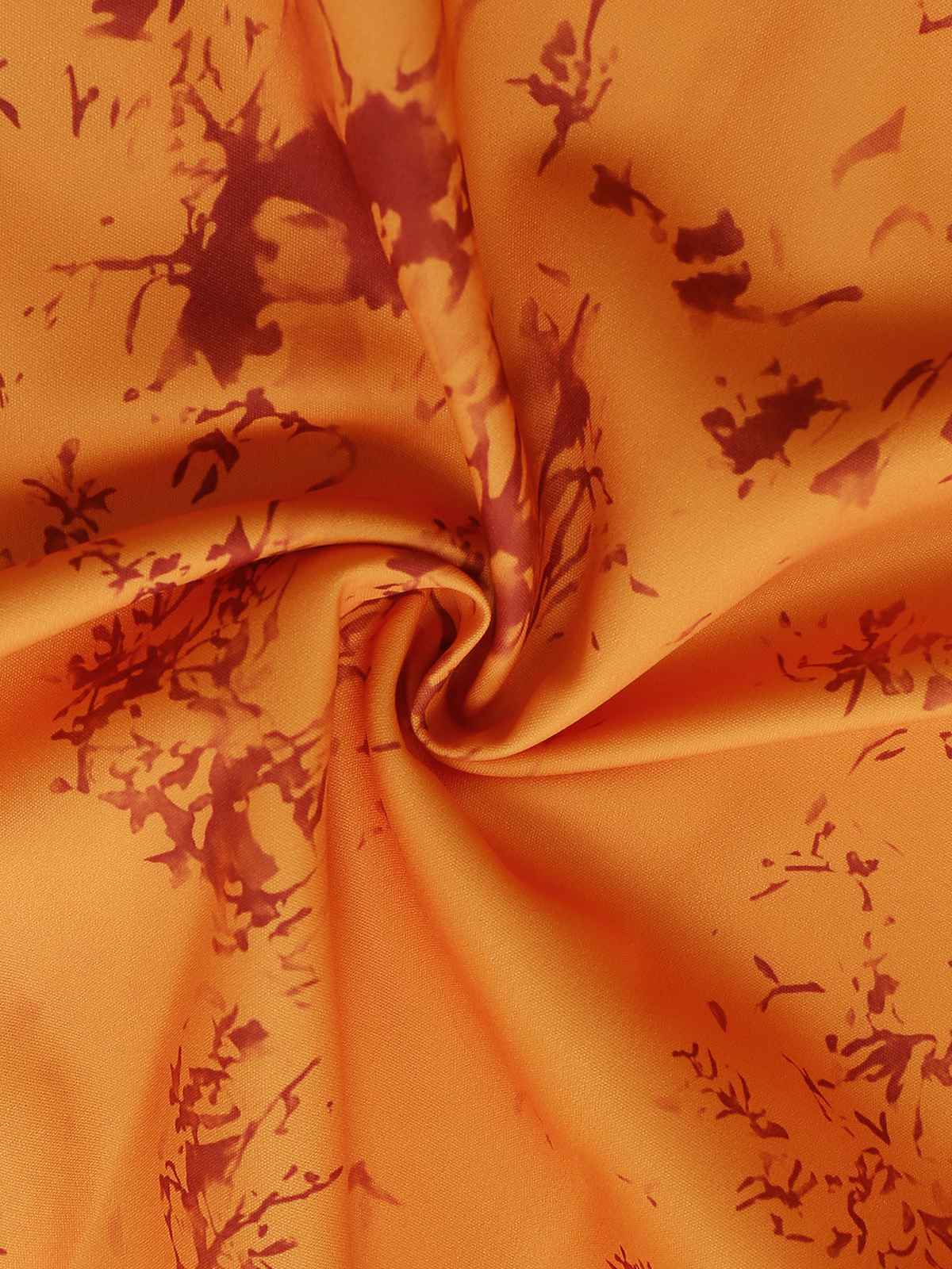 Orange 1930s Cotton Sleeveless Printed Fitted Dress - Image 7