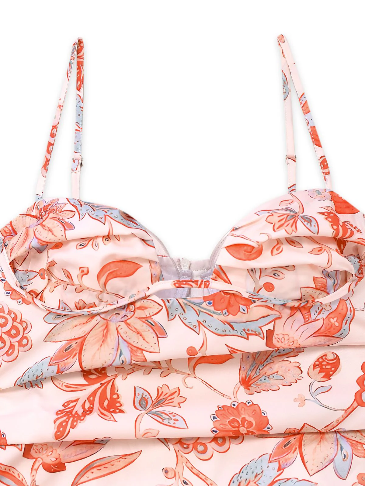 Orange 1930s Floral Strappy Maxi Dress - Image 3