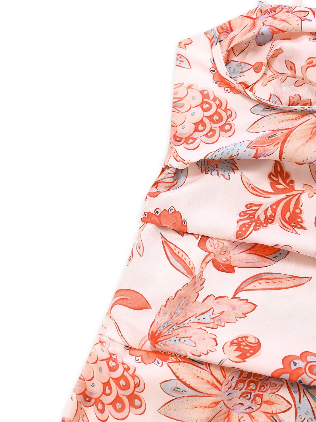 Orange 1930s Floral Strappy Maxi Dress - Image 4
