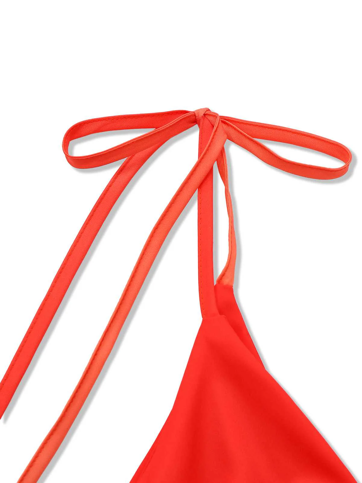Orange 1930s Slip V-Neck Gradient Pleated Maxi Dress - Image 7
