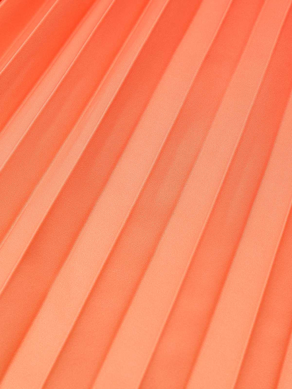 Orange 1930s Slip V-Neck Gradient Pleated Maxi Dress - Image 8