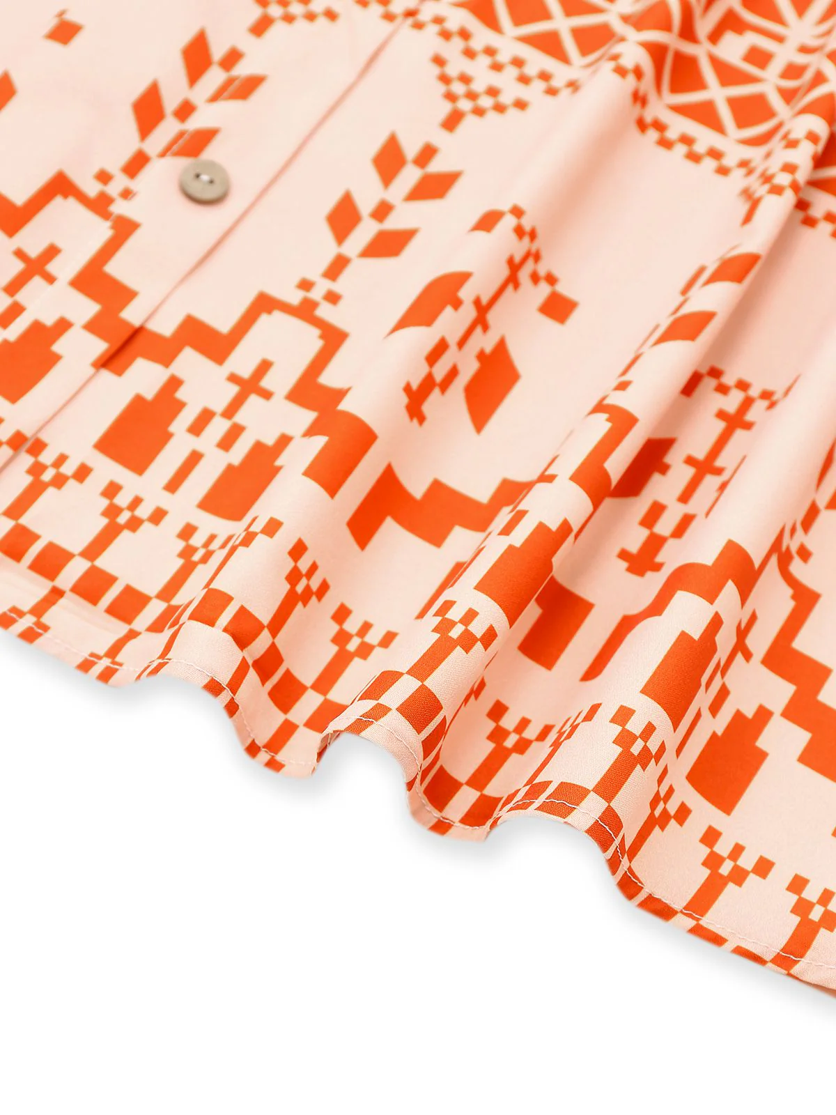 Orange 1940s Floral Print Lace-Up Cut-Out Dress - Image 4