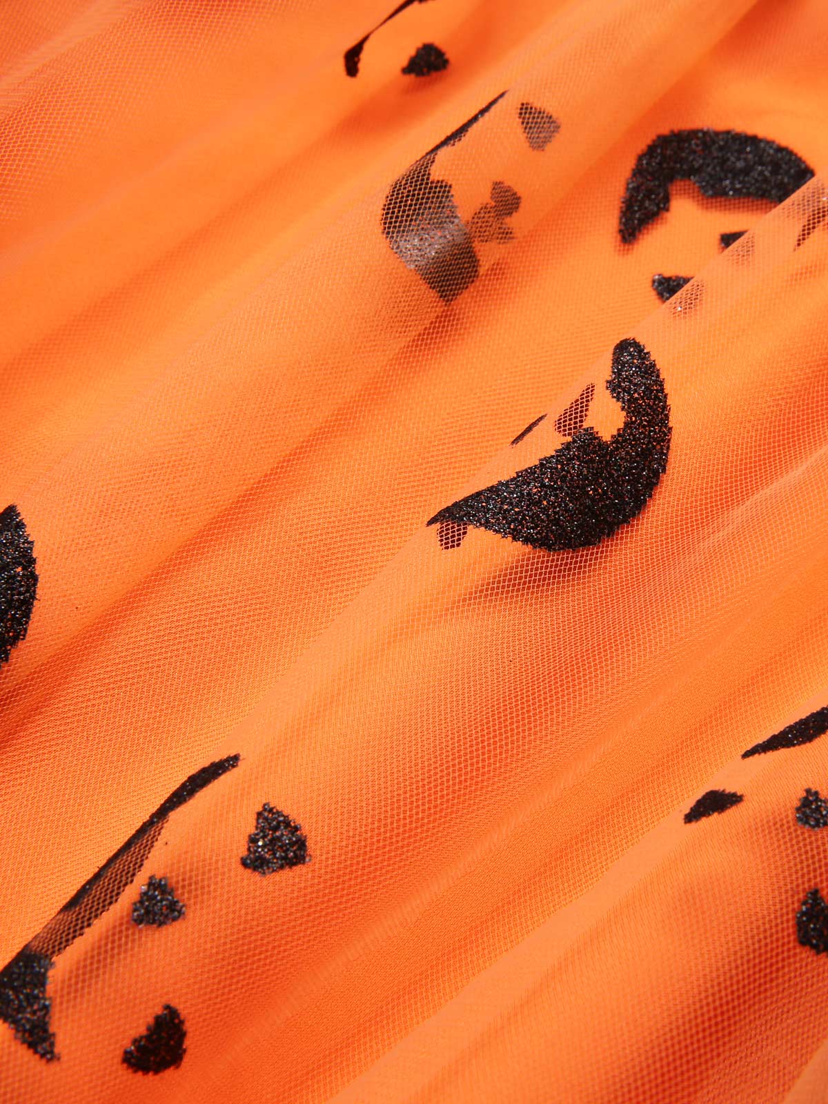 Orange 1940s Halloween Smiley Face Mesh Suspender Skirt - Image 5