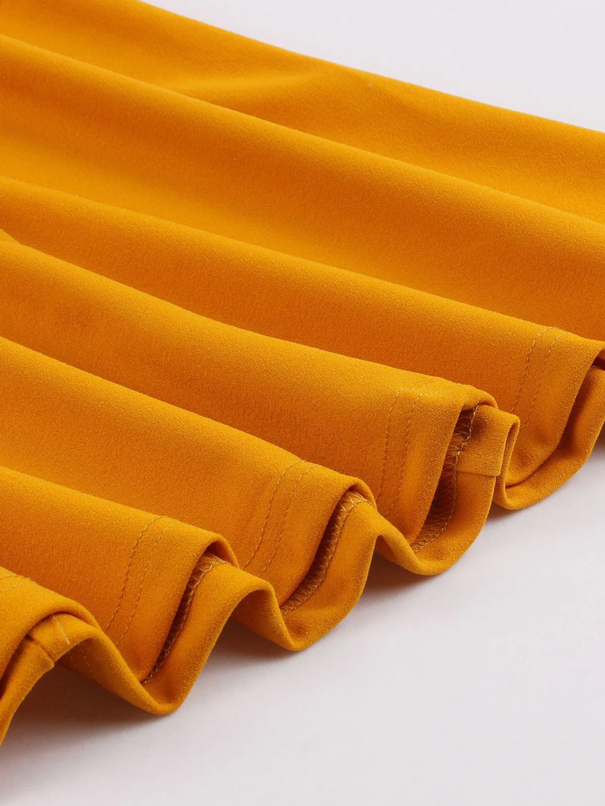 Orange 1940s Solid Lace-up Dress - Image 4