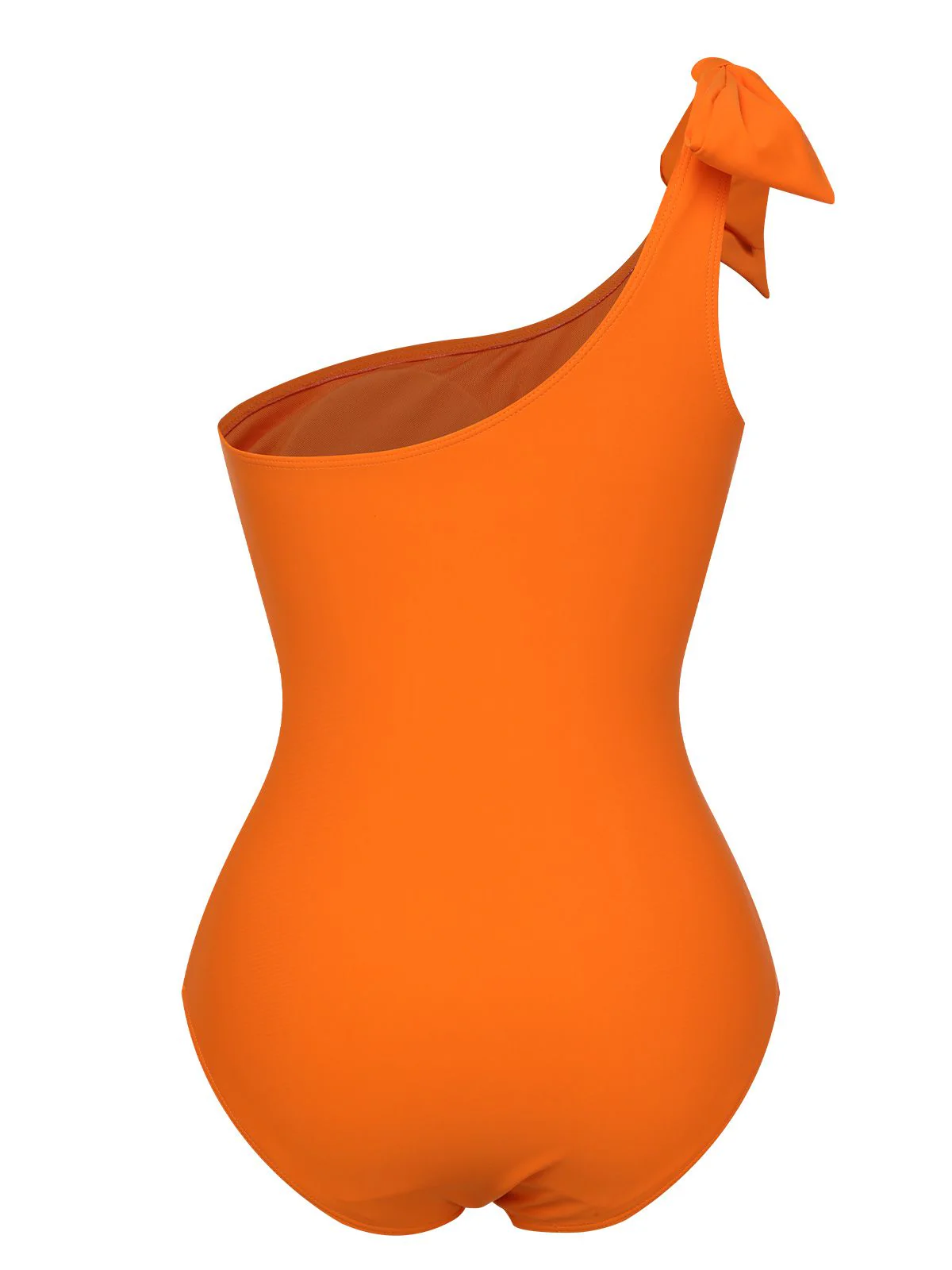 Orange 1940s Solid Swimsuit & High Low Cover-Up - Image 6