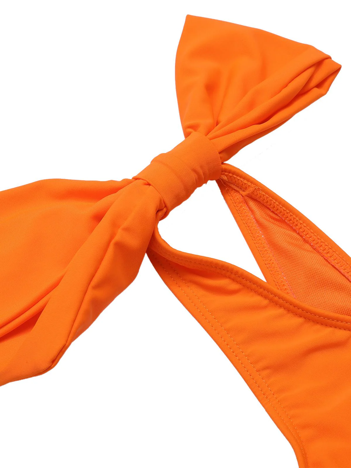 Orange 1940s Solid Swimsuit & High Low Cover-Up - Image 7
