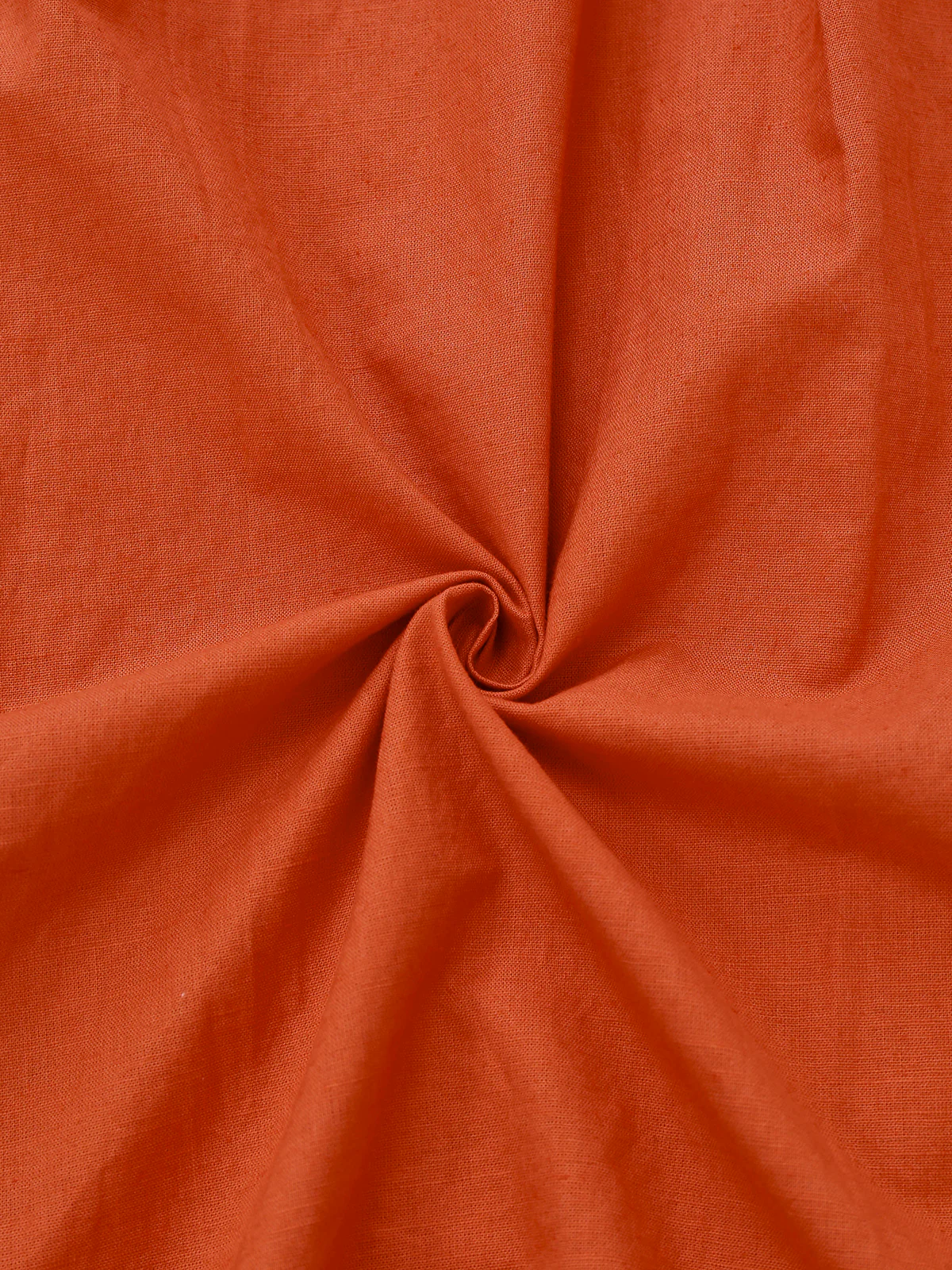 Orange 1940s V-Neck Brooch Button Solid Dress - Image 7