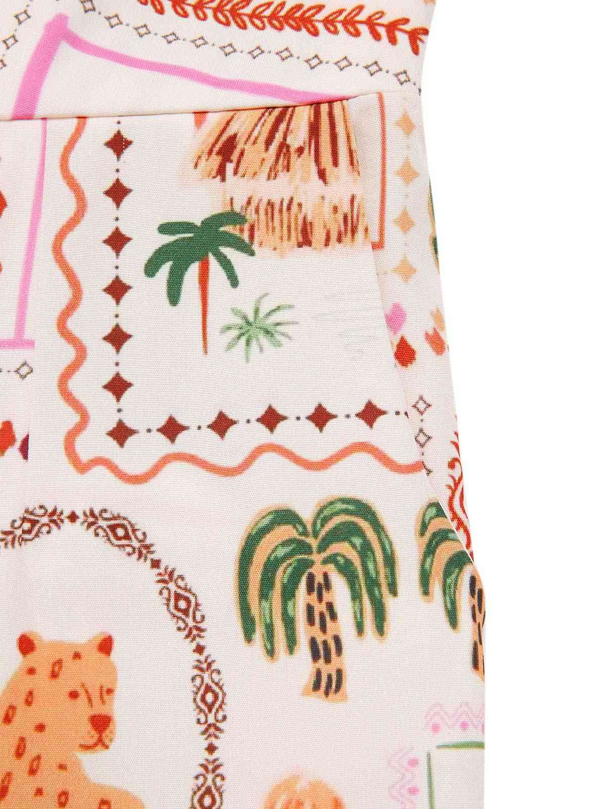 Orange 1950s Beach Stamps Twisted Jumpsuit - Image 6