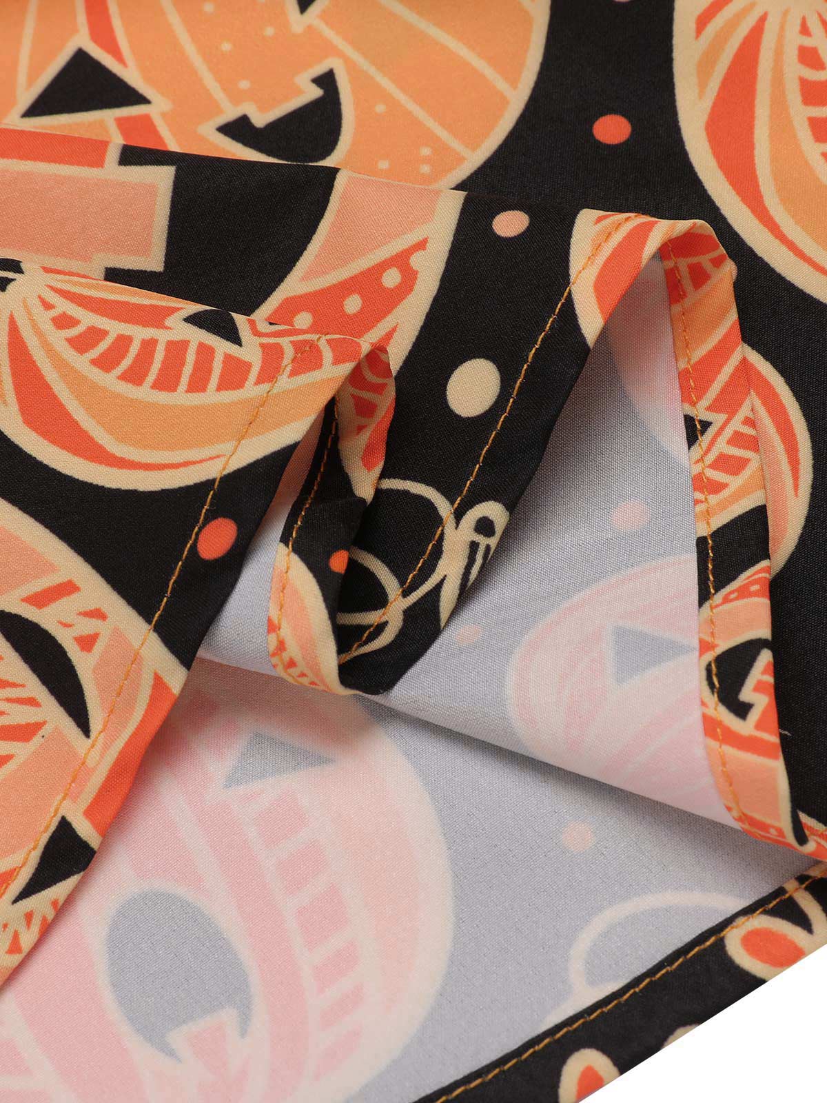 Orange 1950s Halloween Pumpkin Swing Dress - Image 8