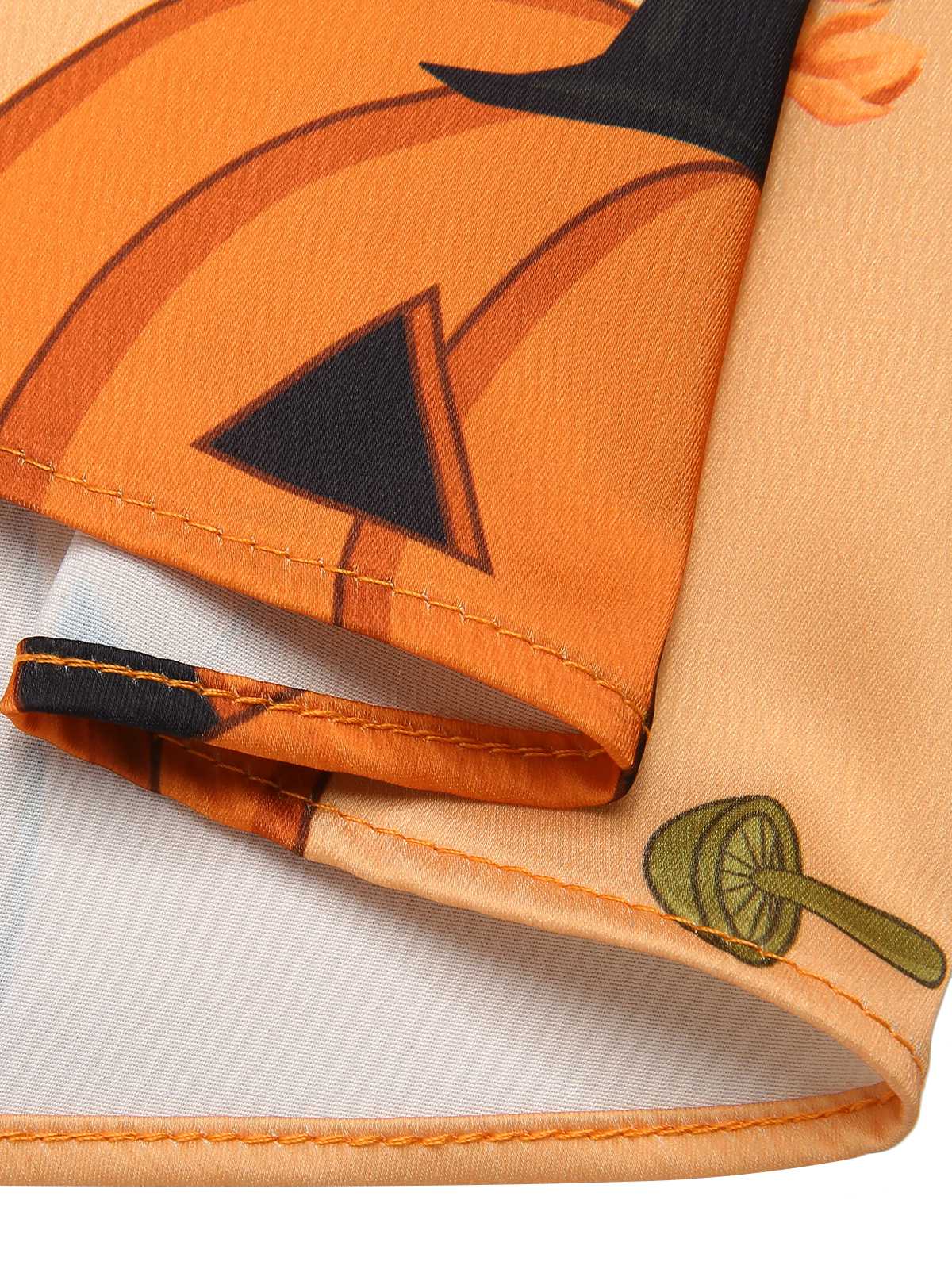 Orange 1950s Halloween Sleeveless Beading Dress - Image 7