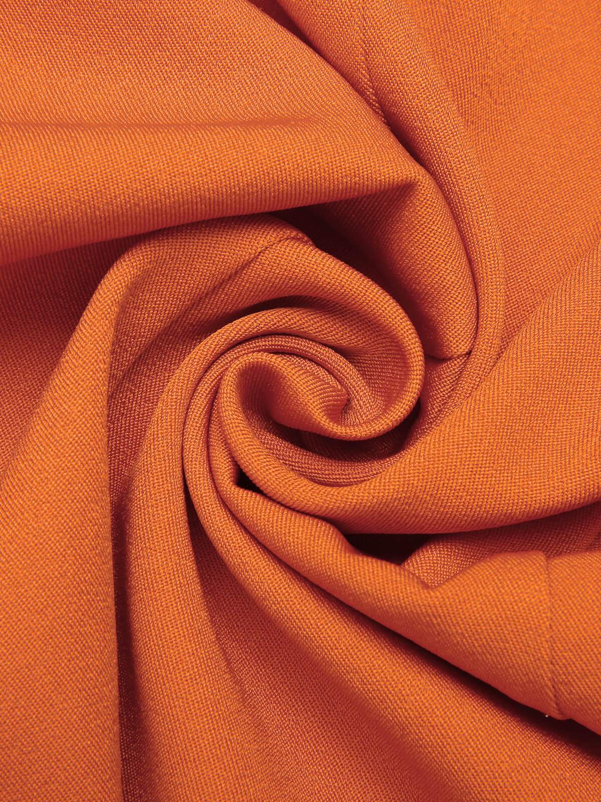 Orange 1960s Button A-Line Suspender Skirt - Image 7