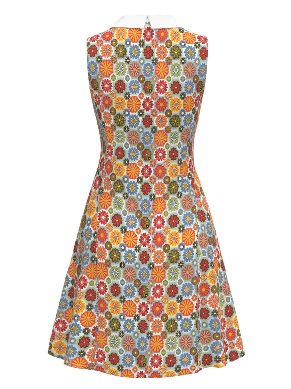 Orange 1960s Daisy Peter Pan Collar Dress - Image 3