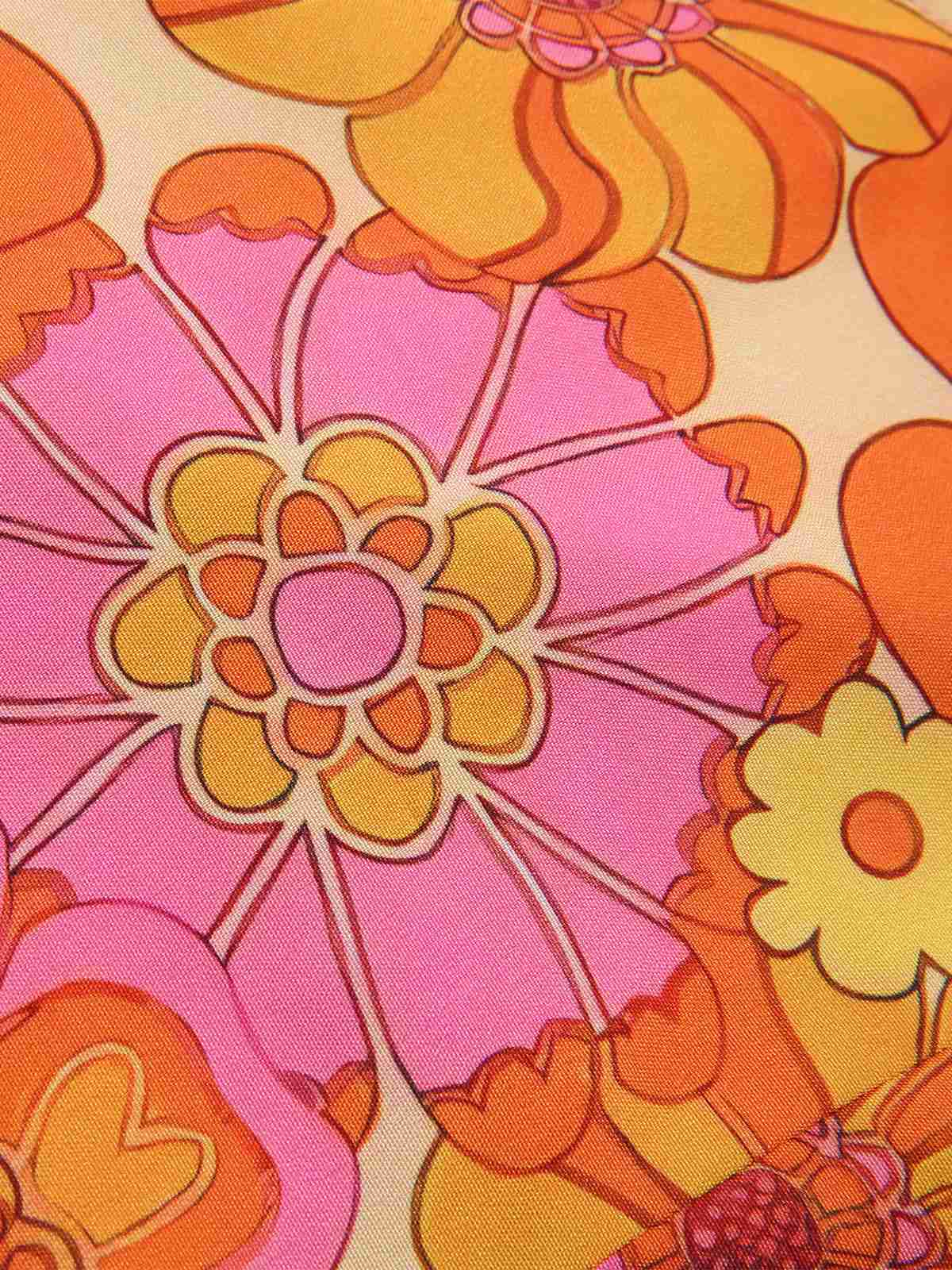 Orange 1960s Hippie Floral Halter Top - Image 8