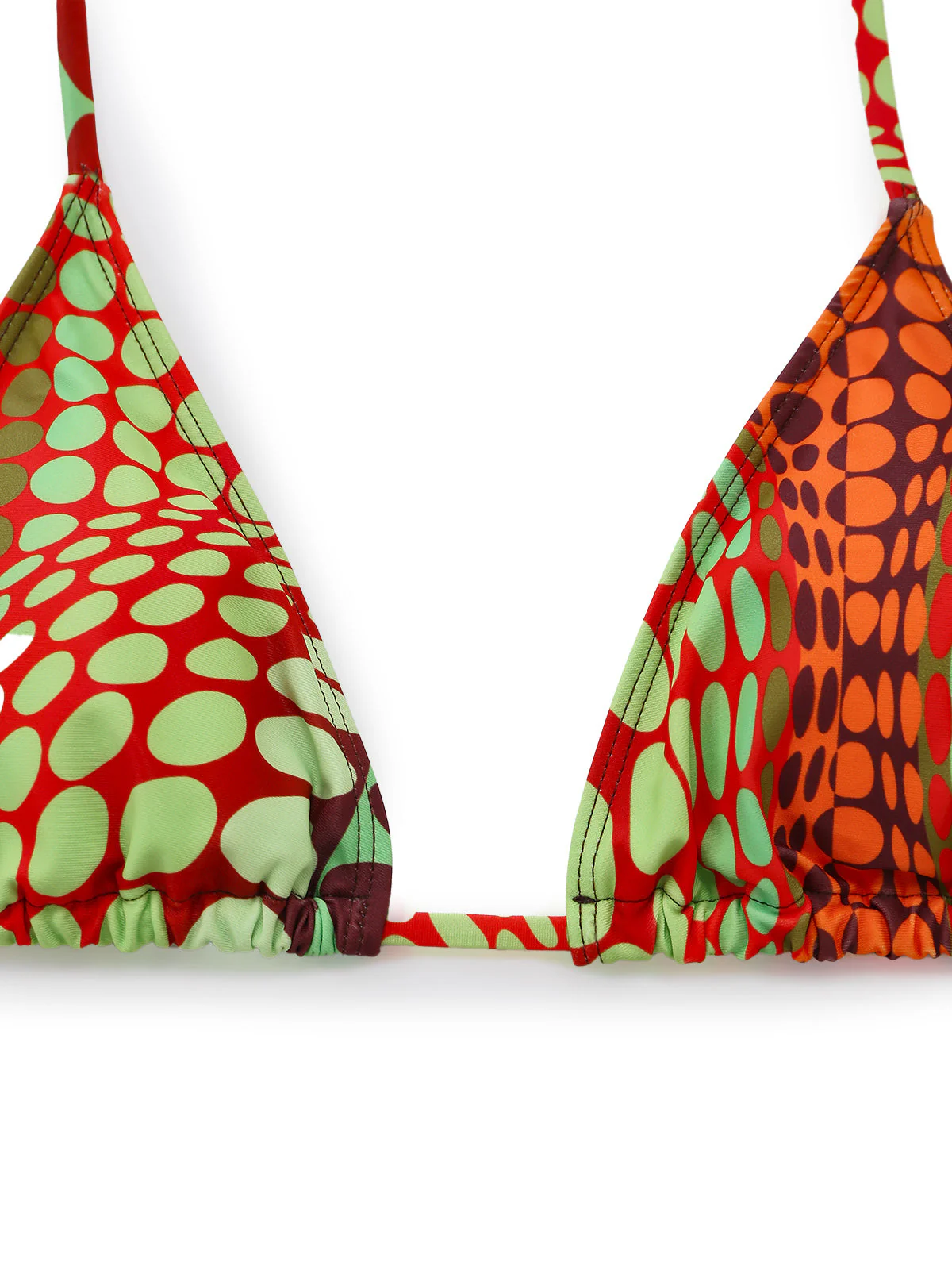 [Pre-Sale] Orange 1960s Psychedelic Polka Dot Mesh Bikini Set - Image 5