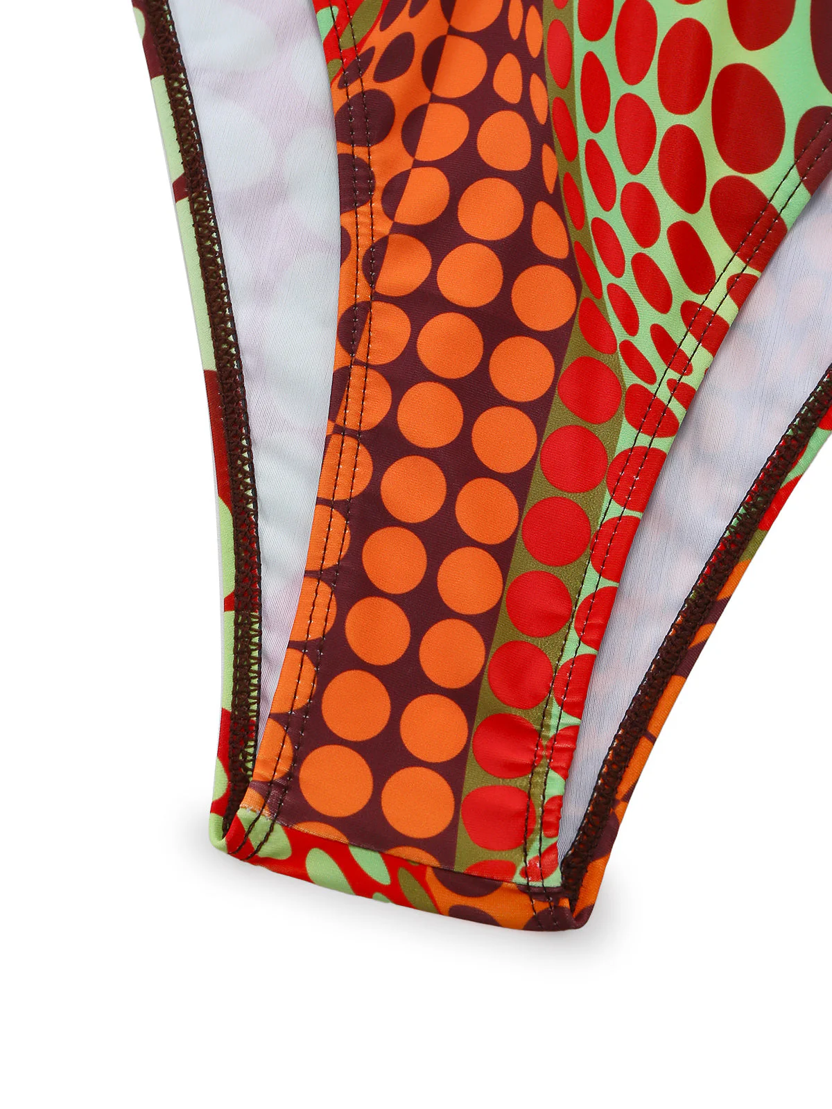 [Pre-Sale] Orange 1960s Psychedelic Polka Dot Mesh Bikini Set - Image 7